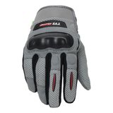 TVS Racing Street Riding Gloves – PVC & Carbon Protection, Touch Screen Compatible, All-Weather Comfort (Grey)