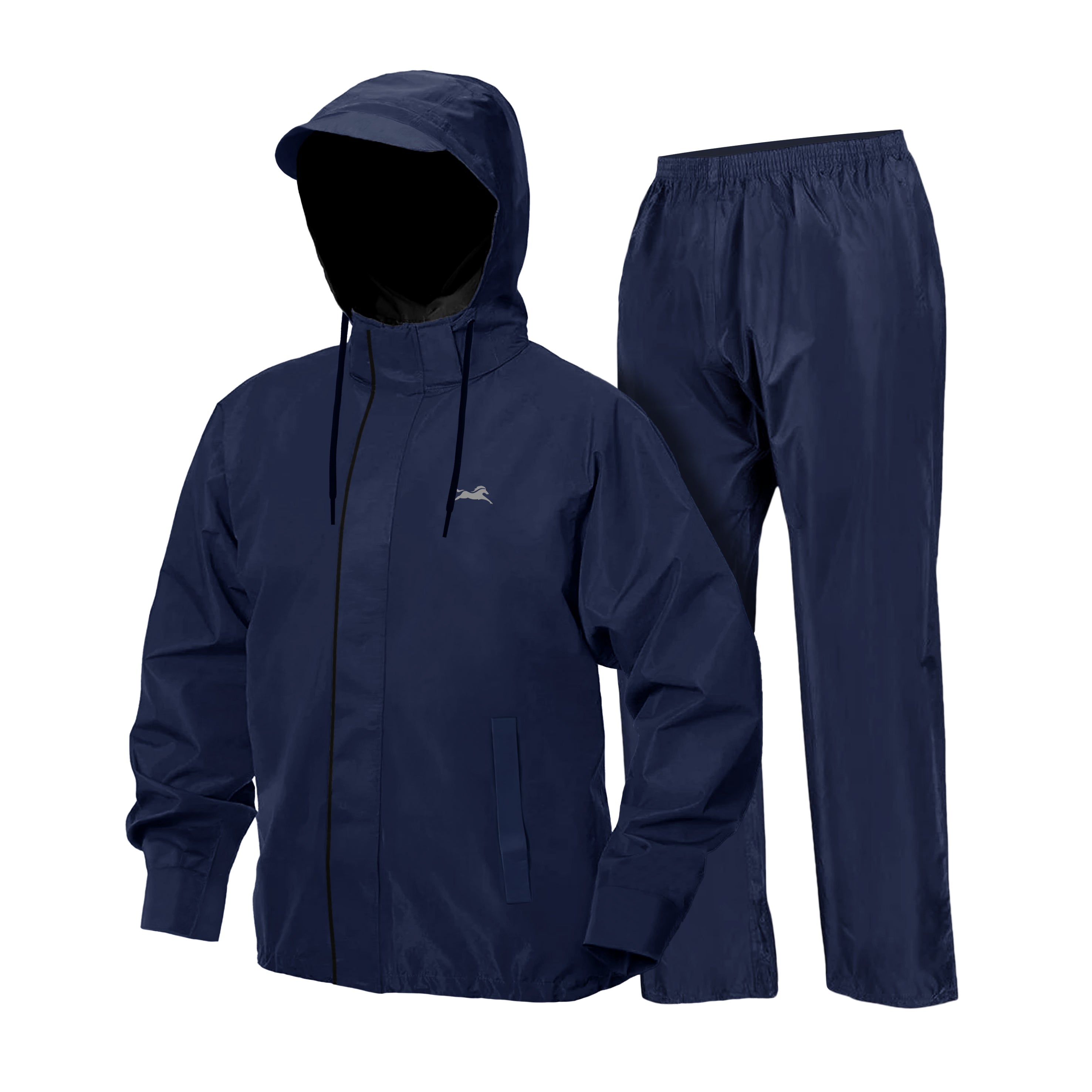 TVS Double Layer Polyester Raincoat with Pant and Adjustable Drawcord for Hoodie