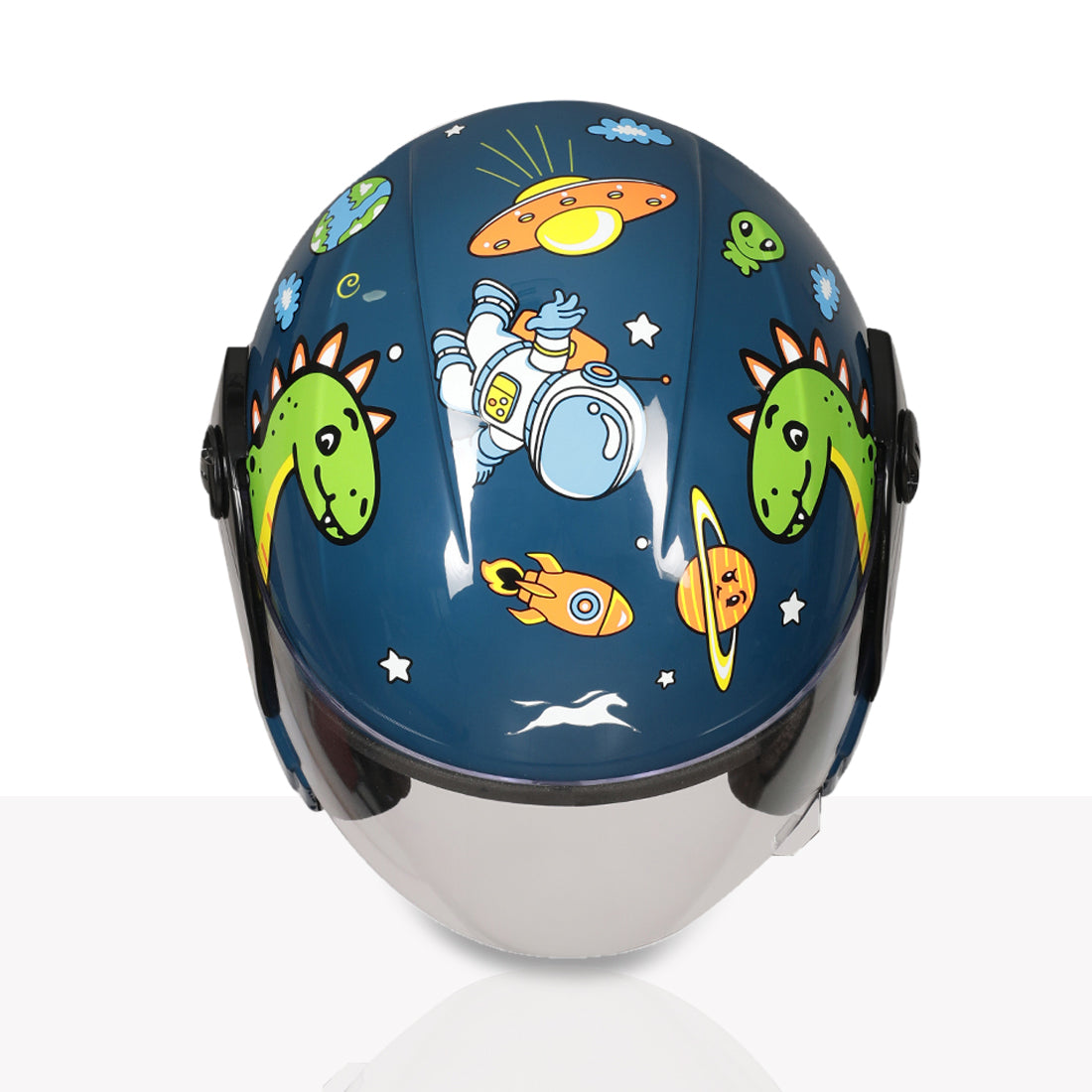 TVS Moto Jr. Kids Helmet |Fun Glow in the Dark Graphics | Lightweight ISI Certified ABS Shell| Removable Cheek Pads | Ideal Kids Bike Helmet for Cycle Scooter Daily Ride Comfort & Protection