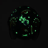 TVS Moto Jr. Kids Helmet |Fun Glow in the Dark Graphics | Lightweight ISI Certified ABS Shell| Removable Cheek Pads | Ideal Kids Bike Helmet for Cycle Scooter Daily Ride Comfort & Protection