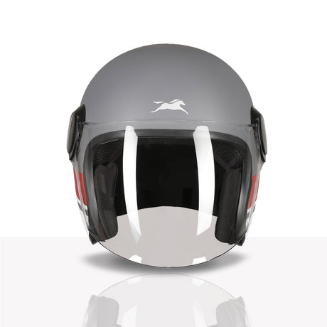 TVS Silk Route Helmet for Men & Women | Vintage Open Face Helmet with Clear Visor | ISI & DOT Certified | ABS Shell | EPS Liner | Retro Stylish Helmet for City & Highway Riding