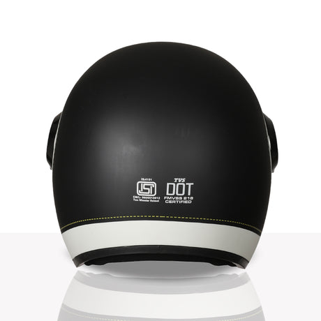 TVS Silk Route Helmet for Men & Women | Vintage Open Face Helmet with Clear Visor | ISI & DOT Certified | ABS Shell | EPS Liner | Retro Stylish Helmet for City & Highway Riding